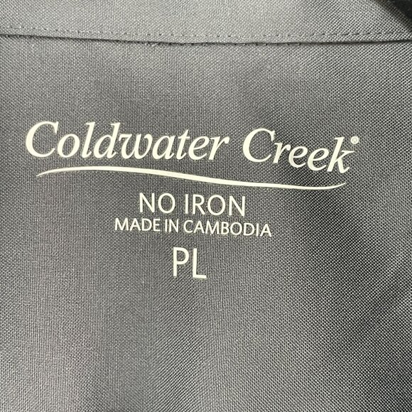 NEW Coldwater Creek Womens Petite Large Anytime No Iron Tunic Top Gray Shirt - Picture 3 of 8